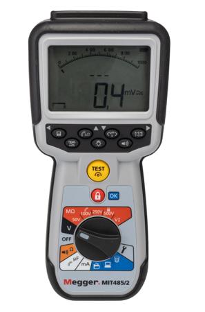 1004-742 Megger MIT485 Insulation Tester, 50V Min, 500V Max, 200GΩ Max, CAT IV - UKAS Calibration