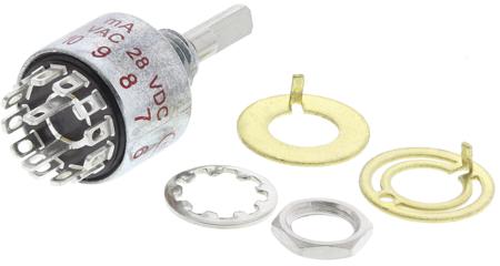 MH00L1NZQD C & K, 6 Position DPST Rotary Switch, 250 mA @ 28 V dc, Solder
