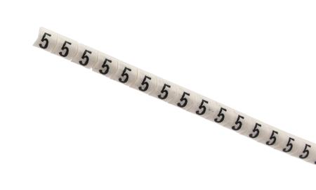 901-10531-909-2938-PVC HellermannTyton Helagrip Slide On Cable Marker, Pre-printed "5", Black on White, 1 → 3mm Dia. Range