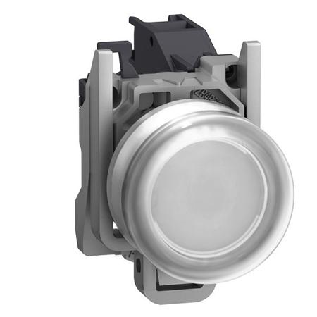XB4BP181GEX Schneider Electric XB4B Series Push Button Switch, Push to Make, Through Hole, 22mm Cutout, 1NO, White LED, 415V, IP66