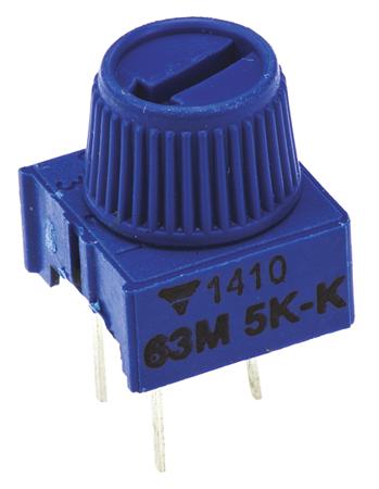M63M502KB30T607 5kΩ, Through Hole Trimmer Potentiometer 0.5W Top Adjust Vishay, 63M