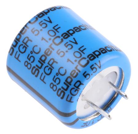 FGR0H105ZF KEMET 1F Supercapacitor -20 → +80% Tolerance, Supercap FG 5.5V dc, Through Hole