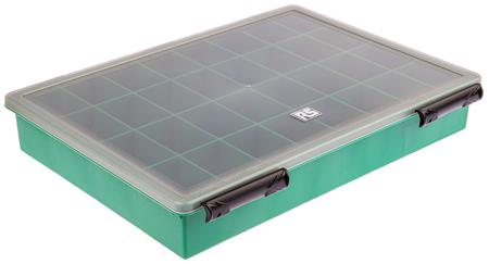 515-603 RS Pro 32 Cell Green PP Compartment Box, 57mm x 338mm x 260mm