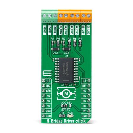 MIKROE-4696 MikroElektronika H-Bridge Driver Click Half-Bridge Driver for MC33883 for mikroBUS Socket