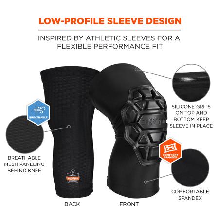 18551 Ergodyne Black Anti Slip Foam Slide On Knee Pad Resistant to Slip