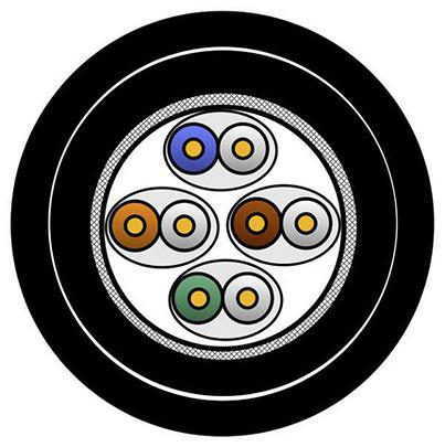 1303EPU-00500 Belden1303EPU, 500m Cat6a, Black Unterminated to Unterminated, S/FTP Shielded, Unterminated PVC Sheath