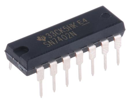 SN7402N Texas Instruments , Quad 2-Input NOR Logic Gate, 14-Pin PDIP