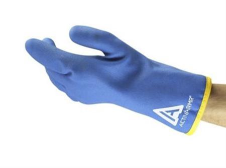 97681100 Ansell ActivArmr Blue Acrylic Work Gloves, Size 10, Large, PVC Coating