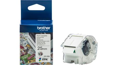 CZ-1004 Brother CZ on White Label Printer Tape, 5 m Length, 25 mm Width