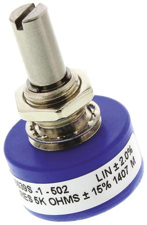 6639S-1-502 Bourns 6639 5kΩ Rotary Potentiometer Continuous-Turns 1-Gang Panel Mount,
