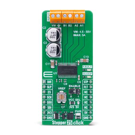 MIKROE-6561 MikroElektronika Stepper 25 Click Stepper Motor Driver Add On Board for mikroBUS