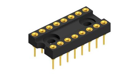 DIL 16 EG Fischer Elektronik, DIL 2.54mm Pitch Straight 16 Way, Through Hole Closed Frame IC Dip Socket, 1.5A