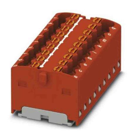 3002879 Phoenix Contact Distribution Block, 18 Way, 2.5mm², 17.5A, 450 V, Red