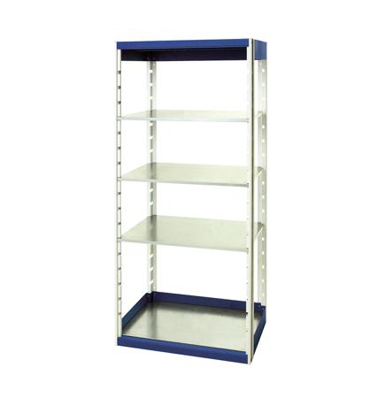 46001002-11V Bott Blue 4 Shelf Sheet Steel Storage Rack System Shelving System Upright Frames, 2000mm x 800mm, 525mm