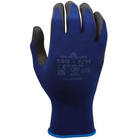 SHO3854 Showa Blue General Purpose Nylon Nitrile-Coated Reusable Gloves 9 - M