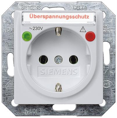 5UB1936 Siemens 5UB19 2 Gang Electrical Socket, 2 Poles, 16A, Schuko