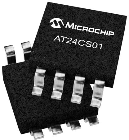 AT24CS01-SSHM-T Microchip  EEPROM Memory, 1kbit, 0.55μs, 1.7 → 5.5 V 8-Pin SOIC