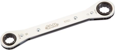 105-D-16x18 SAM 105-D Series Combination Ratchet Spanner, 16 x 18mm, Metric, Double Ended, 206 mm Overall