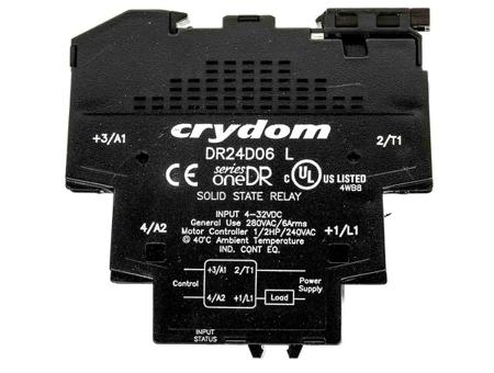DR24D06 Sensata Crydom Solid State Interface Relay, 32 V dc Control, 6 A rms Load, DIN Rail Mount