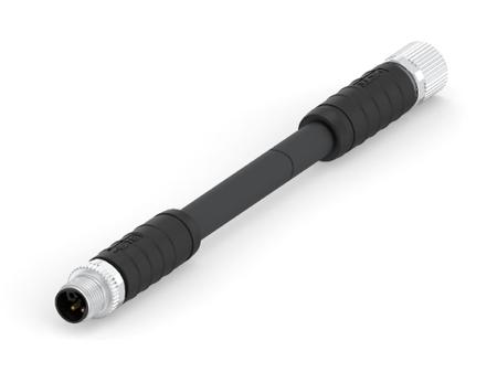 T4152599L14-003 TE Connectivity M12 L-Code Straight Male M12 to Straight Female M12 Sensor Actuator Cable, Nylon, 1.5m