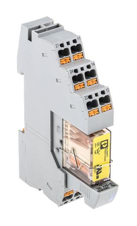 2908215 Phoenix Contact RIF-1-RPT-LDP-24DC/2X21/FG Series Interface Relay, DIN Rail Mount, 24V dc Coil, DPDT, 2-Pole