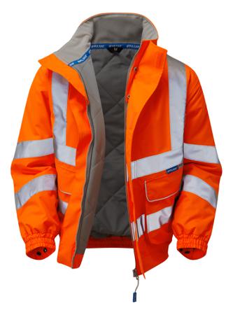 PR496-R-3XL PULSAR PR496 Orange Unisex Hi Vis Bomber Jacket, 3XL
