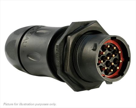 UTS7GJC1412P Souriau Sunbank by Eaton Circular Connector, 12 Contacts, Panel, Standard Connector, Plug, Male, IP68, IP69K, UTS Series