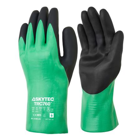 SKG00760EL Skytec TRC760 Black, Green HPPE, Polyester, Steel Fibre Abrasion Resistant, Anti-Slip, Cut Resistant, Waterproof Work