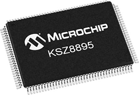 KSZ8895FQXIA Microchip  Ethernet Switch IC, 10/100Mbit/s 3.3 V, 128-Pin PQFP