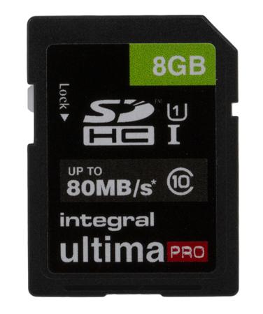 INSDH8G10-80U1 Integral Memory 8 GB SDHC SD Card, Class 10, UHS-1 U1