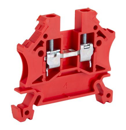 242-0483 RS PRO Red Feed Through Terminal Block, Single-Level, Cage Clamp Termination