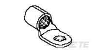 50717-3 TE Connectivity, Copalum Uninsulated Ring Terminal, 3/8 Stud Size