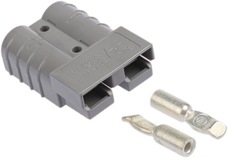 6319G1 Anderson Power Products, SB50 Series Male 2 Way Battery Connector, Cable Mount, 50A, 600 V