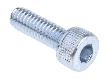 491-5221 RS PRO Bright Zinc Plated Steel Hex Socket Cap Screw, DIN 912, M4 x 12mm