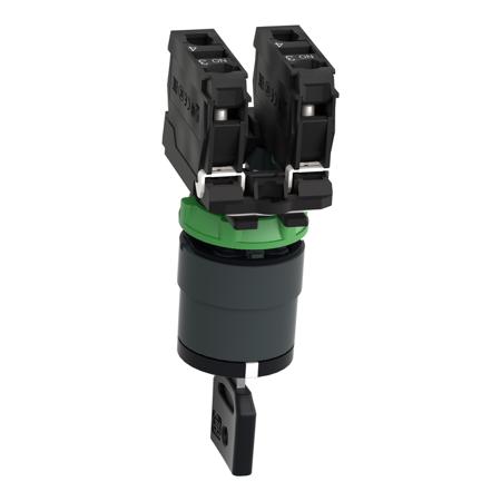 XB5AG33 Schneider Electric Harmony XB5 3 positions Screw Selector Switch 2NO, 550 mA @ 125 V dc, 6 A @ 120 V ac 22.5mm