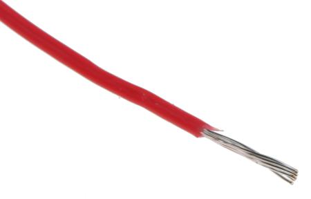 5855/7 RD005 Alpha Wire Hook-up Wire TEFLON Series Red 0.35 mm² Hook Up Wire, 22 AWG, 7/0.25 mm, 30m, PTFE Insulation,
