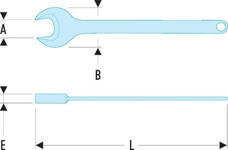 45-65 Facom Open Ended Spanner, 65 mm