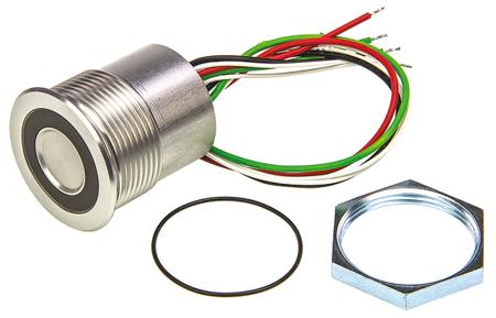 1241.3012 Schurter Illuminated Piezo Switch, Pulse, SPST, IP67, Through Hole, 100 mA @ 24 V dc, -40 → +85°C