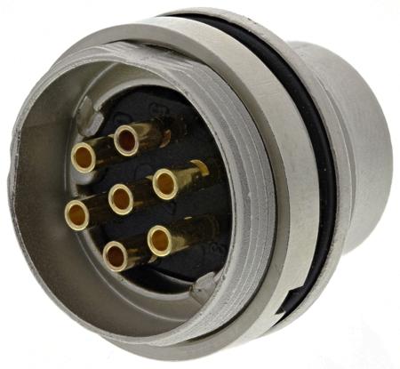 0314 07 Lumberg 7 Pole Din Plug, DIN EN 60529, 5A, 250 V ac IP68, Male, Wall Mount