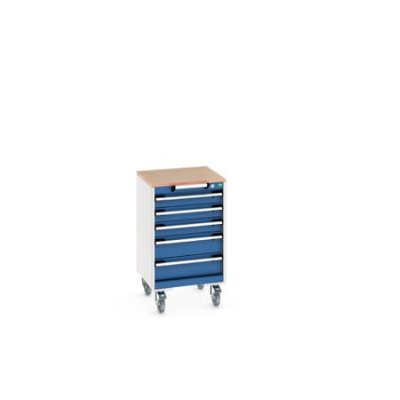 40402137-11V Bott, 5 Drawer Sheet Steel Floor Standing Storage Cabinet, 525 X 525 X 890mm