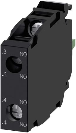 3SU1400-1AA10-1NA0 Siemens SIRIUS ACT 3SU14 Series Contact Block, 5 → 500V ac/dc, 2NO