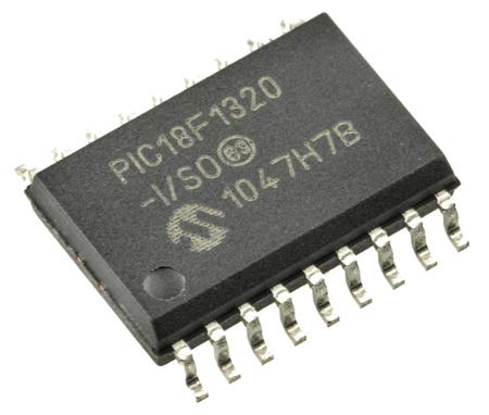 PIC18F1320-I-SO Microchip PIC18F1320-I/SO, 8bit PIC Microcontroller, 40MHz, 8 kB, 256 B Flash, 18-Pin SOIC