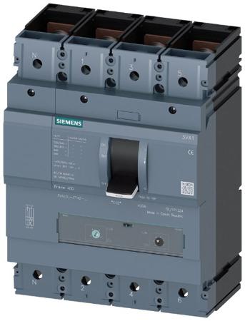 3VA1340-5GF42-0AA0 Siemens, SENTRON MCCB 4P 400A, Breaking Capacity 55 kA, Fixed Mount