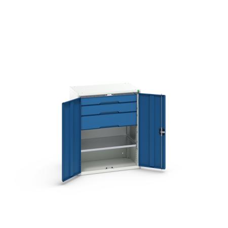 16926454.11 Bott 2 Door, 3 Drawer Sheet Steel Cupboard, 800 x 550 x 1000mm