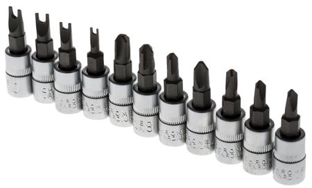 262-0202 RS PRO 11-Piece 1/4 in Bit Socket Set , Spanner Bit; Star Bit; Tri-Wing Bit