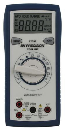 BK2705B BK Precision  Handheld Digital Multimeter, 10A ac Max, 10A dc Max, 750V ac Max - RS Calibrated
