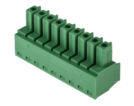897-1102 RS PRO, 3.81mm Pitch, 9 Way, Right Angle, Pluggable Terminal Block, Plug, Through Hole, Screw Termination