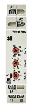 102-6131 RS PRO Voltage Monitoring Relay, 1 Phase, SPDT, DIN Rail