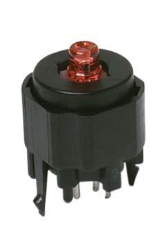 K12PLRD1-55N-LV352 SPST-NO Off-Momentary On Push Button Switch, IP40, PCB Red LED, 30V dc