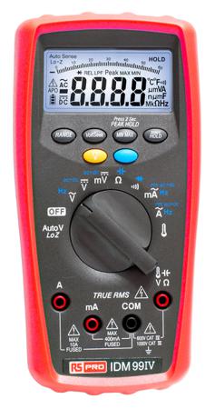 873-2705 RS PRO IDM99IV Handheld Digital Multimeter, True RMS, 10A ac Max, 10A dc Max, 1000V ac Max - RS Calibrated